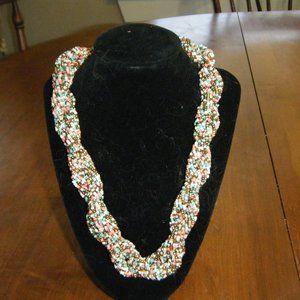 18" Coral Multicolored Bead Necklace